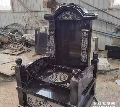 中国黑公墓套碑加工