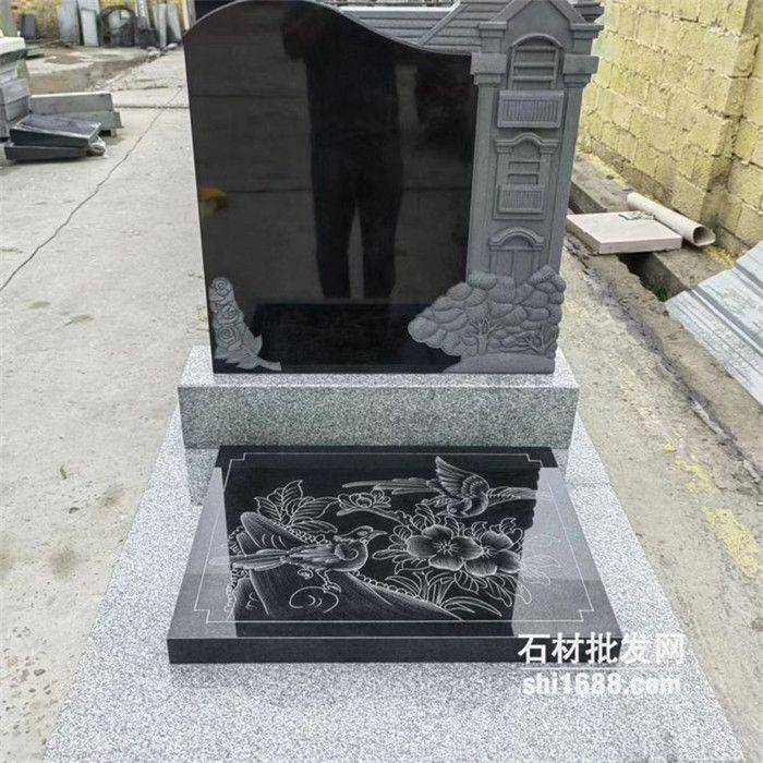 新中式公墓墓碑加工,黑色墓碑定做批发