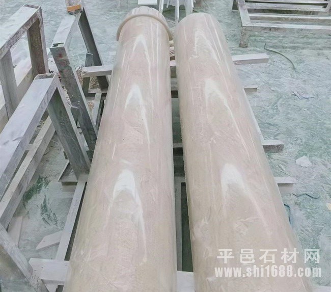 大理石圆柱加工，米黄色大理石圆柱样式